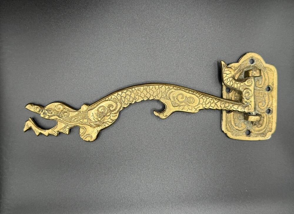 Vintage Brass Dragon Wall Hook, Gothic Lantern, Dragon Decor, Maximalist